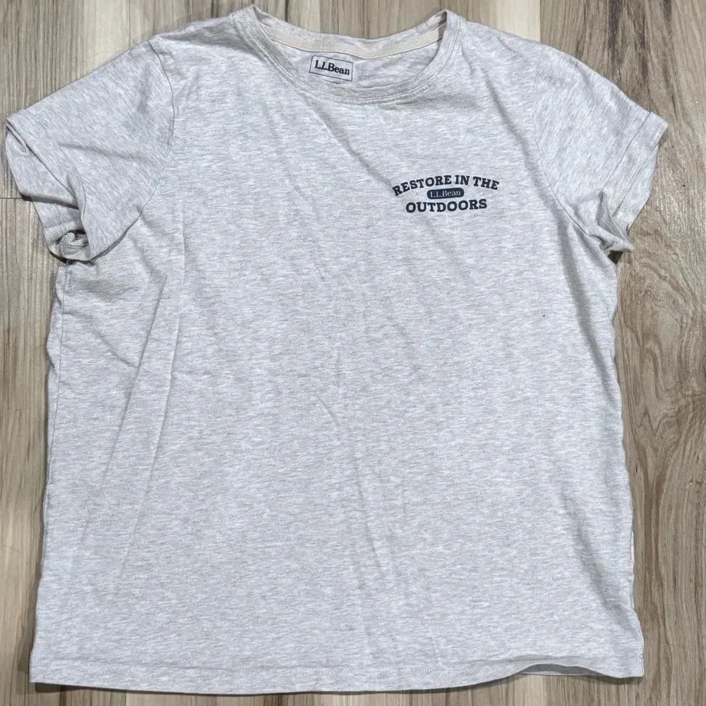 L.L. Bean Tan Restore The Outdoors Short Sleeve Graphic Tee Shirt Women’s Small